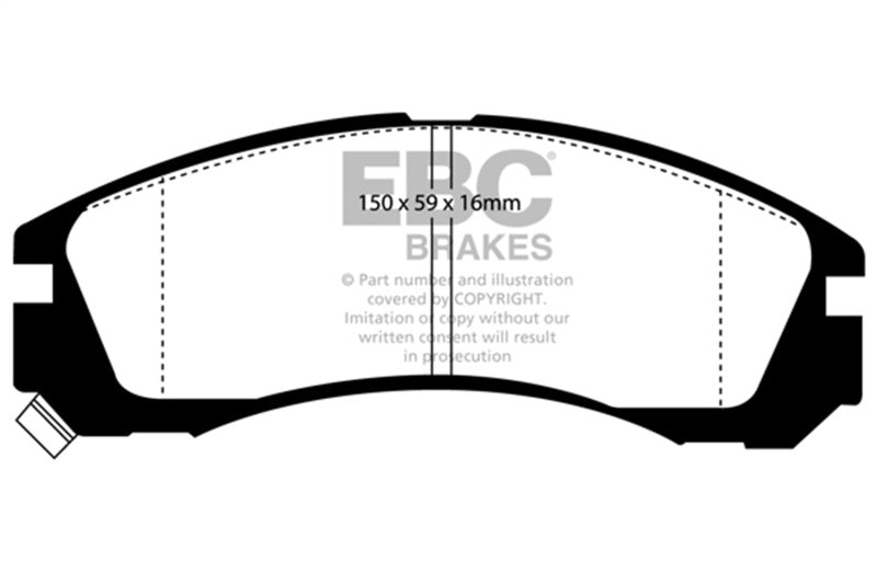 EBC 98-02 Dodge B150 B1500 Cargo 1500 Van 1/2 Ton Yellowstuff Rear Brake Pads EBC Brake Pads - Performance AXOPROS