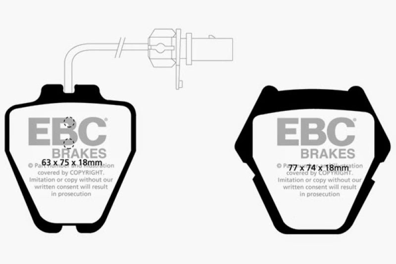 EBC 99-01 Audi A6 Quattro 2.7 Twin Turbo Sedan (8 Pad Set) Redstuff Front Brake Pads EBC Brake Pads - Performance AXOPROS