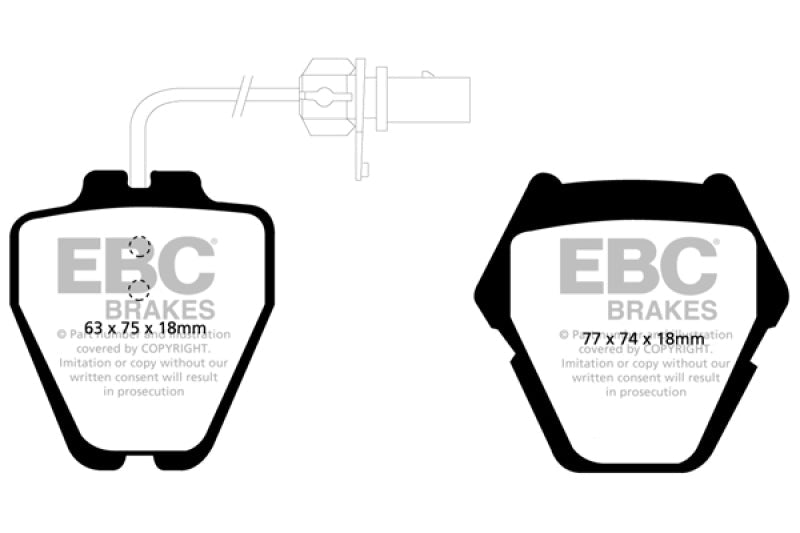 EBC 99-01 Audi A6 Quattro 2.7 Twin Turbo Sedan (8 Pad Set) Redstuff Front Brake Pads EBC Brake Pads - Performance AXOPROS