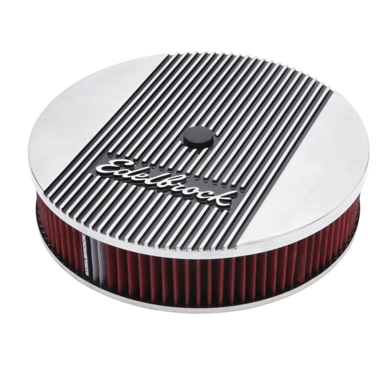 Edelbrock Air Cleaner Elite II 14In Diameter w/ 3In Element Polished Edelbrock Air Filters - Universal Fit  AXOPROS