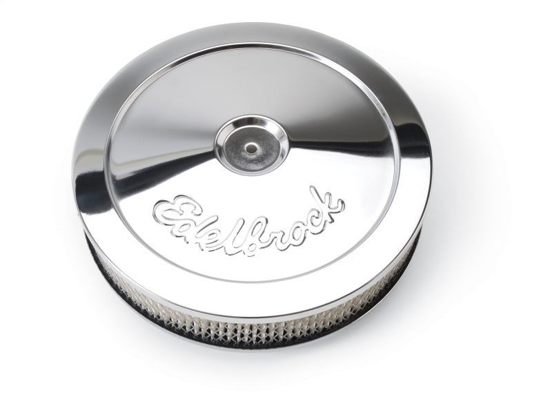 Edelbrock Air Cleaner Pro-Flo Series Round Steel Top Paper Element 10In Dia X 3 5In Chrome Edelbrock Air Filters - Universal Fit  AXOPROS