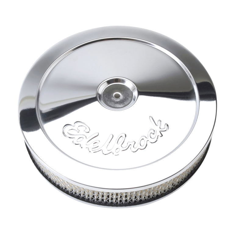 Edelbrock Air Cleaner Pro-Flo Series Round Steel Top Paper Element 10In Dia X 3 5In Chrome Edelbrock Air Filters - Universal Fit  AXOPROS