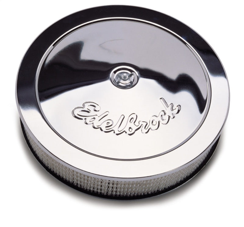 Edelbrock Air Cleaner Pro-Flo Series Round Steel Top Paper Element 14In Dia X 3 313In Chrome Edelbrock Air Filters - Universal Fit  AXOPROS