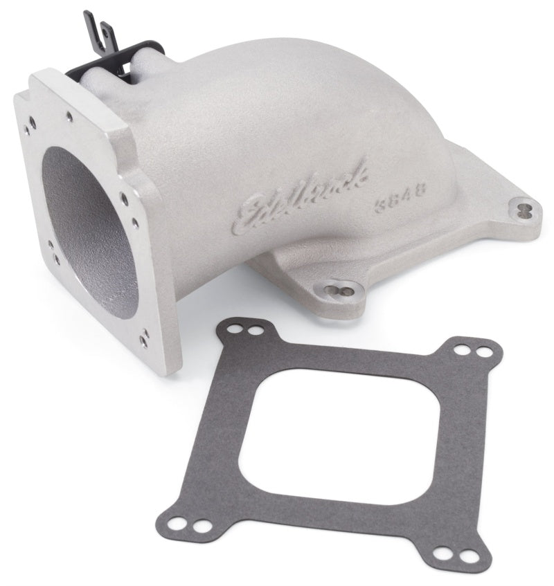 Edelbrock Low Profile Intake Elbow 90mm Throttle Body to Square-Bore Flange As-Cast Finish Edelbrock Throttle Bodies AXOPROS