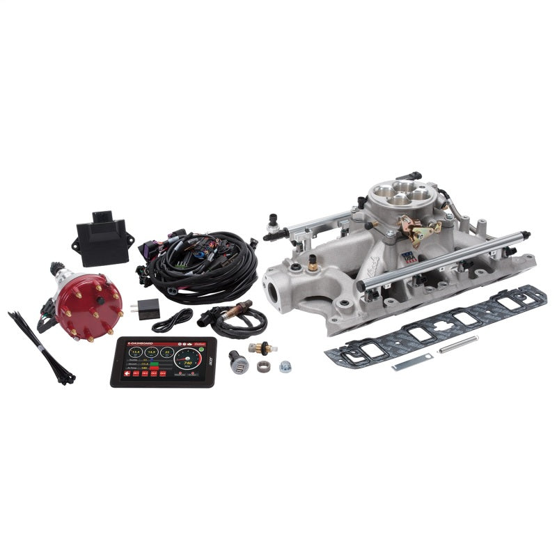 Edelbrock Pro Flo 4 Fuel Injection Kit Seq Port Ford 289-302 ci 550 HP 29 LbHr Injectors Satin Edelbrock Fuel Injection Control Modules  AXOPROS