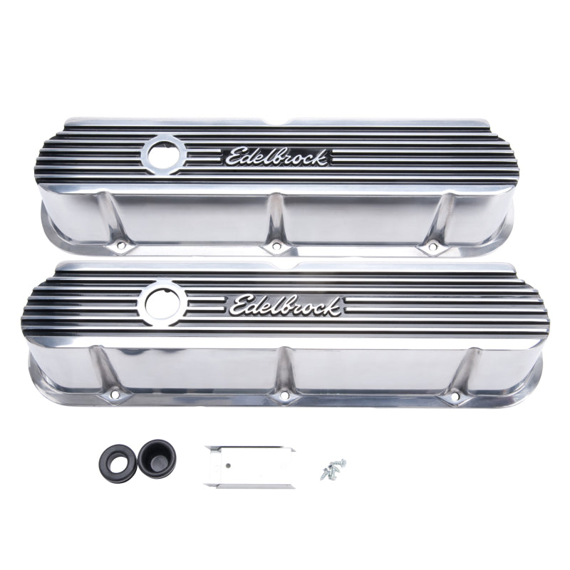 Edelbrock Valve Cover Elite II Series Ford 289-302-351W CI V8 Tall Polished Edelbrock Valve Covers AXOPROS