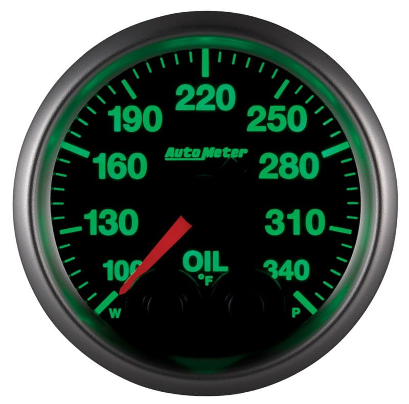 Autometer Elite 52mm 100-340 Deg F Oil Temp Peak & Warn w/ Electronic Control Gauge AutoMeter Gauges AXOPROS