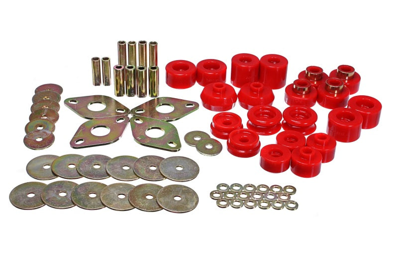 Energy Suspension 00-02 Toyota 4-Runner 2WD/4WD Red Body Mount Bushing Set Energy Suspension Bushing Kits AXOPROS