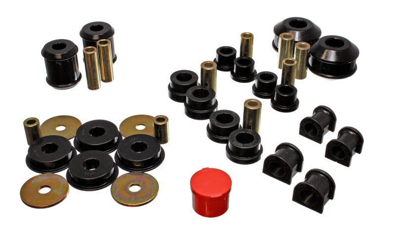 Energy Suspension 03-05 Mitsubishi Lancer EVO 8 Black Hyper-flex Master Bushing Set Energy Suspension Bushings - Full Vehicle Kits AXOPROS