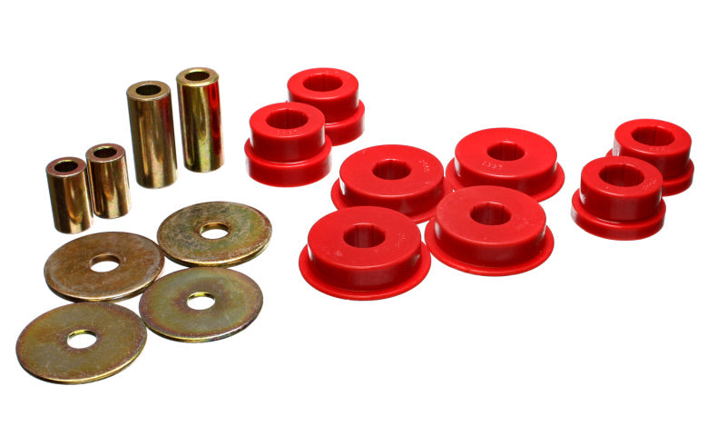 Energy Suspension 03-05 Mitsubishi Lancer EVO 8 Red Rear Differential / Mustache Bar Bushing Set Energy Suspension Bushing Kits AXOPROS