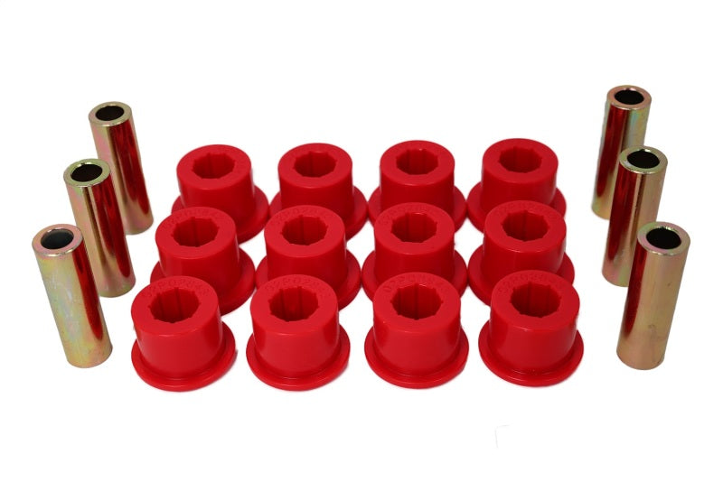 Energy Suspension 05-14 Toyota Tacoma Rear Leaf Spring Bushings - Red Energy Suspension Bushing Kits AXOPROS