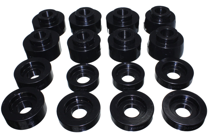 Energy Suspension 08-16 Ford F-250/F-350/F-450/F-550 Super Duty Crew Cab Black Body Mount Set Energy Suspension Bushing Kits AXOPROS