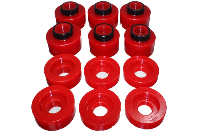 Energy Suspension 08-16 Ford F-250/F-350/F-450/F-550 Super Duty STD/Super Cab Red Body Mount Set Energy Suspension Bushing Kits AXOPROS