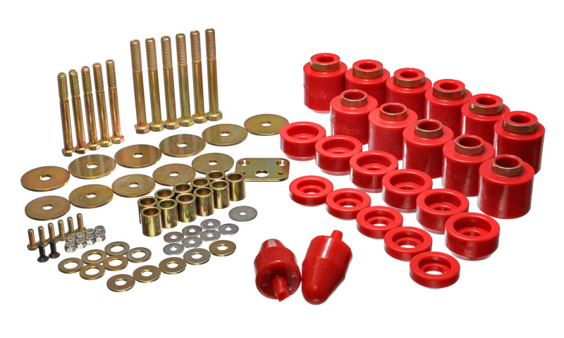 Energy Suspension 1in Body Lift Kit - Red Energy Suspension Bushing Kits AXOPROS