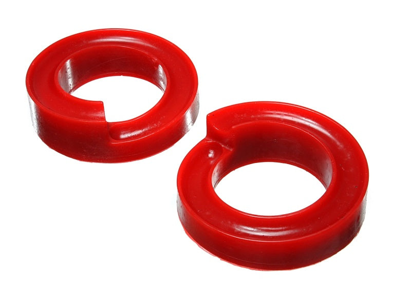 Energy Suspension 2005-07 Ford F-250/F-350 SD 2/4WD Front Coil Spring Isolator Set - Red Energy Suspension Bushing Kits AXOPROS
