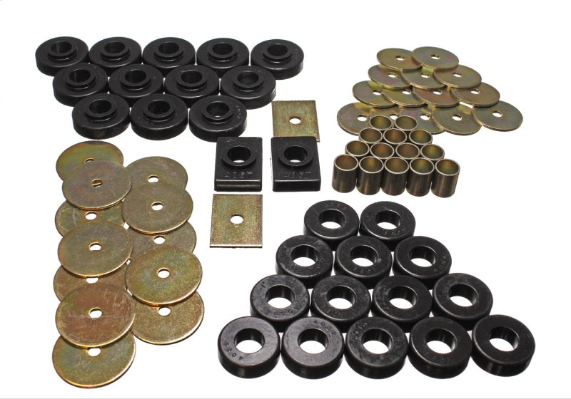 Energy Suspension 55-57 Chevy Full Size (Belair/Caprice/Impala) Black Body Mount Set Energy Suspension Bushing Kits AXOPROS