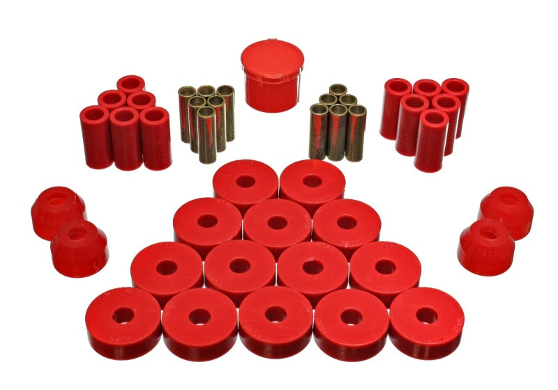 Energy Suspension 55-75 Jeep CJ5/CJ6 Red Hyper-Flex Master Bushing Set Energy Suspension Bushing Kits AXOPROS