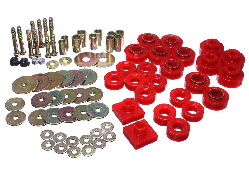 Energy Suspension 68-72 Oldsmobile Cutlass Red Body Mount Set Energy Suspension Bushing Kits AXOPROS