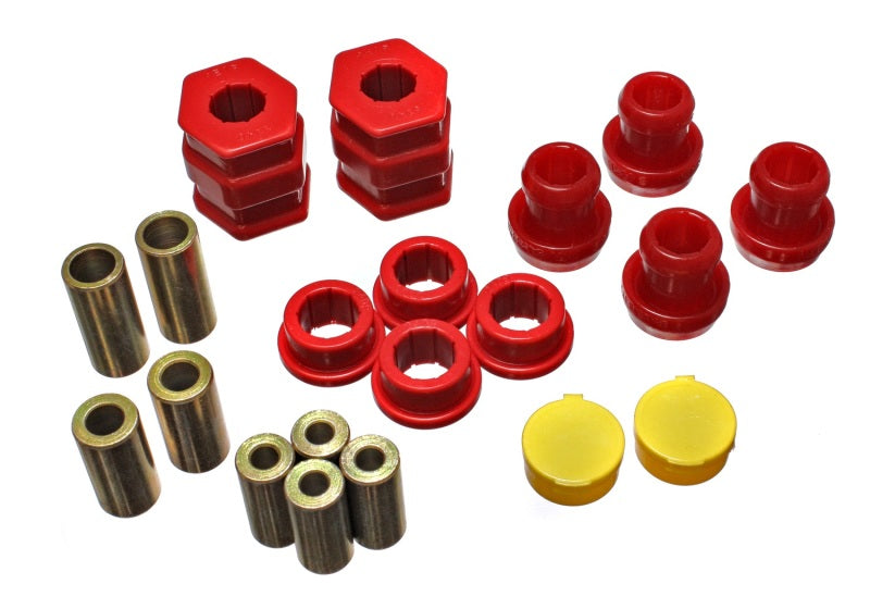 Energy Suspension 96-00 Honda Civic/CRX Red Front Control Arm Bushing Set Energy Suspension Bushing Kits AXOPROS
