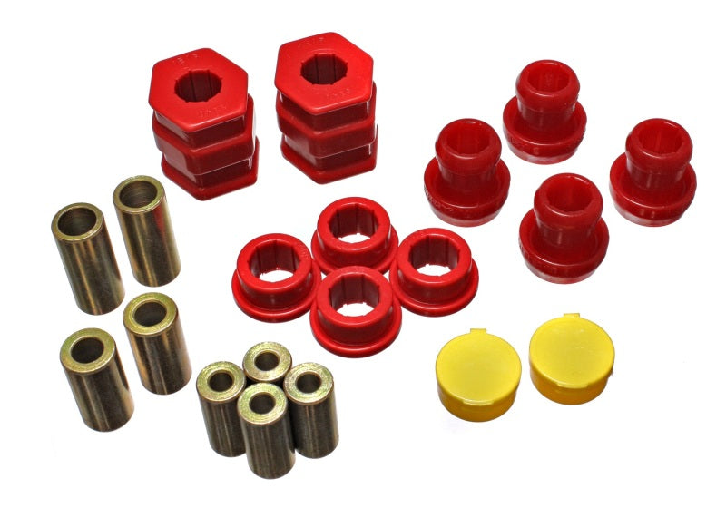 Energy Suspension 96-00 Honda Civic/CRX Red Front Control Arm Bushing Set Energy Suspension Bushing Kits AXOPROS