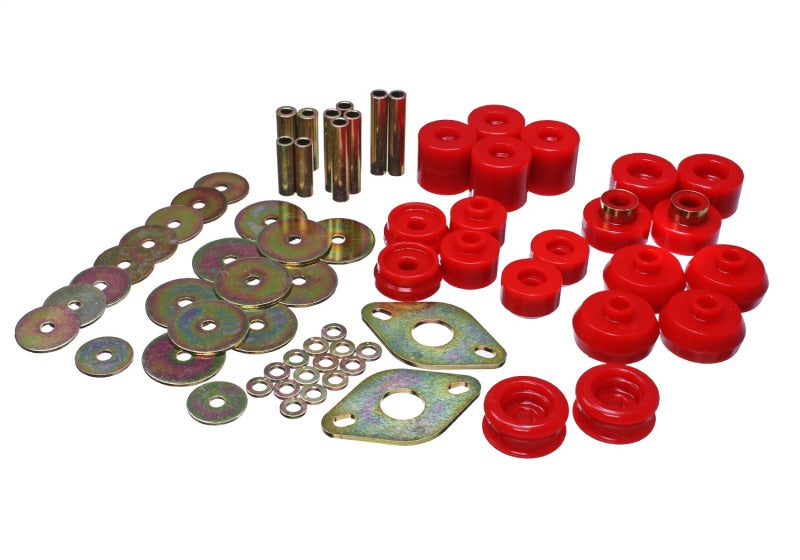 Energy Suspension 96-99 Toyota 4Runner 2WD/4WD Red Body Mount Bushing Set Energy Suspension Bushing Kits AXOPROS