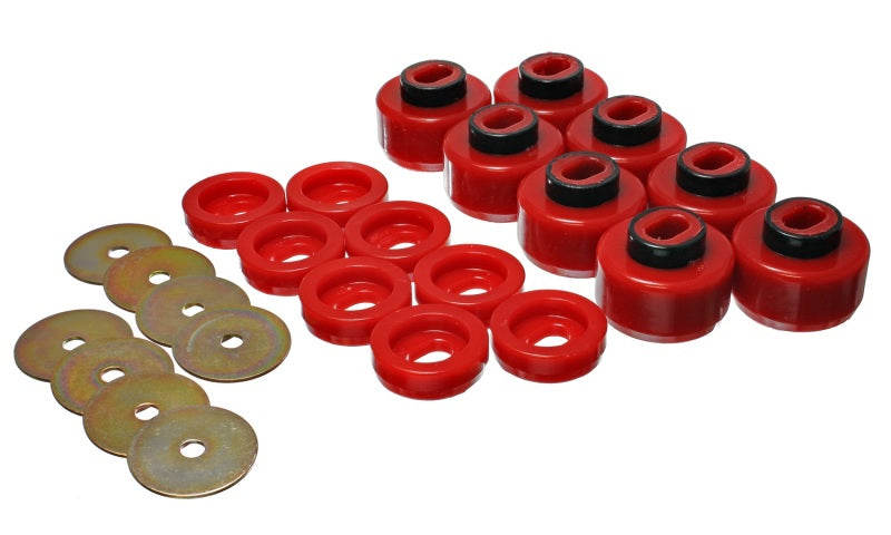 Energy Suspension 99-06 Silverado C1500/K1500 / 01-06 Silverado C2500/K2500 Red Body(cab) Mount Set Energy Suspension Bushing Kits AXOPROS