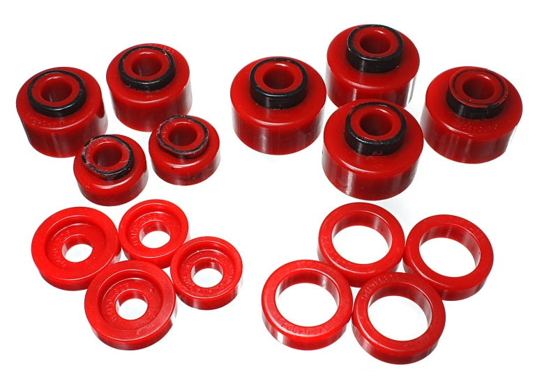 Energy Suspension 99-07 Ford F-250/F-350 SD 2/4WD Crew Cab Body Mount Set - Red Energy Suspension Bushing Kits AXOPROS