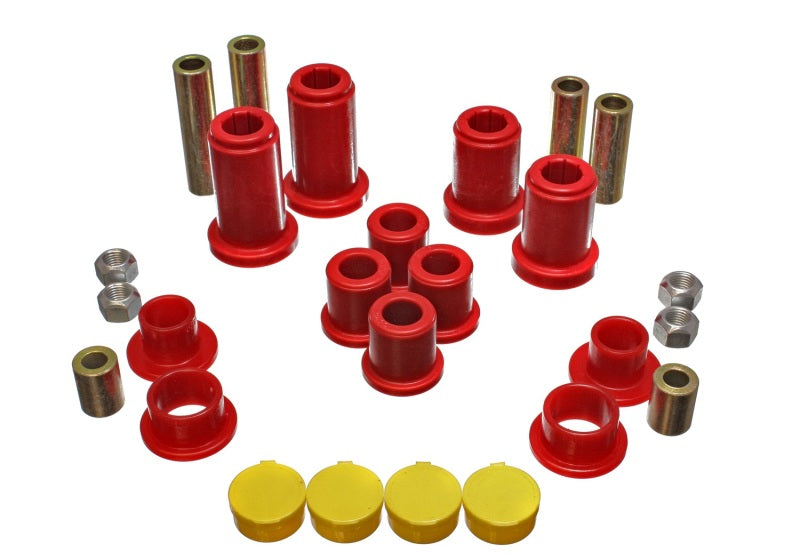 Energy Suspension 99-07 General Motors (Various) Red Front End Control Arm Bushing Set Energy Suspension Bushing Kits AXOPROS