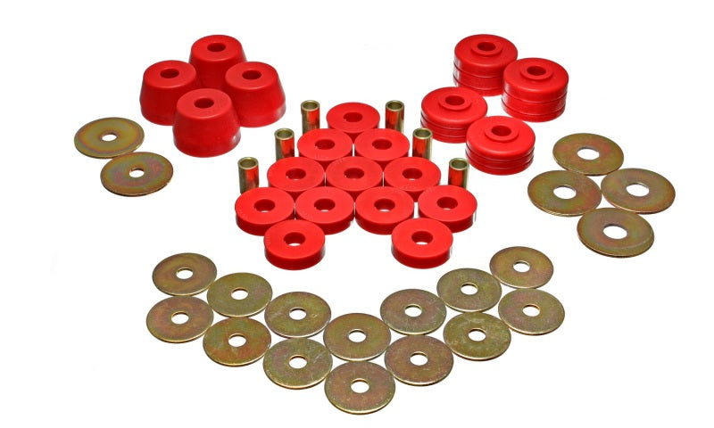 Energy Suspension Body Mount Bushing Sets - Red Energy Suspension Bushing Kits AXOPROS