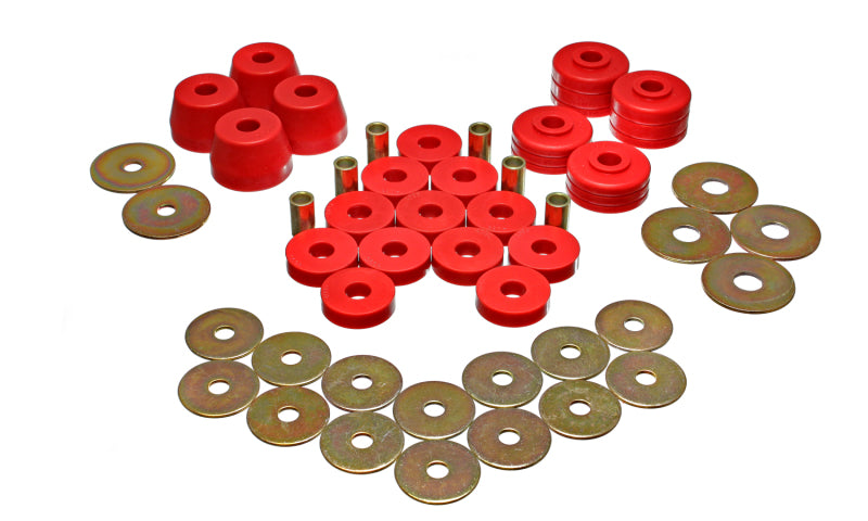 Energy Suspension Body Mount Bushing Sets - Red Energy Suspension Bushing Kits AXOPROS