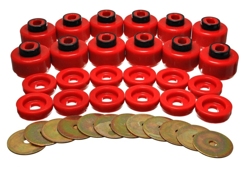 Energy Suspension Body Mount Set - Red Energy Suspension Bushing Kits AXOPROS