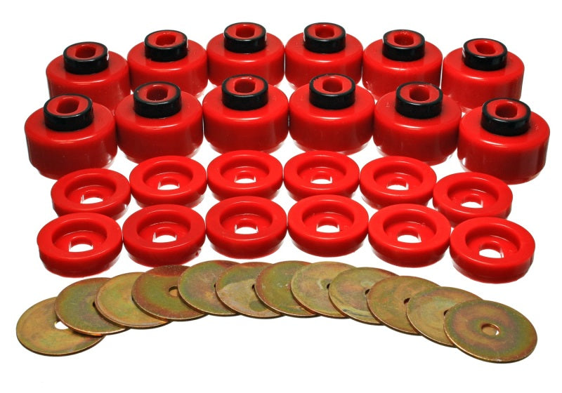 Energy Suspension Body Mount Set - Red Energy Suspension Bushing Kits AXOPROS
