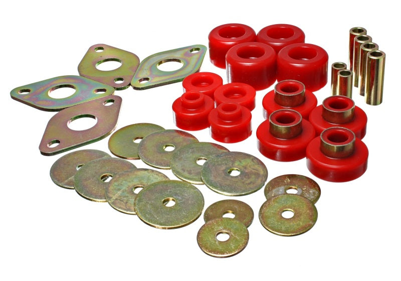 Energy Suspension Body Mount Set-Reg Access & Dbl Cab - Red Energy Suspension Bushing Kits AXOPROS