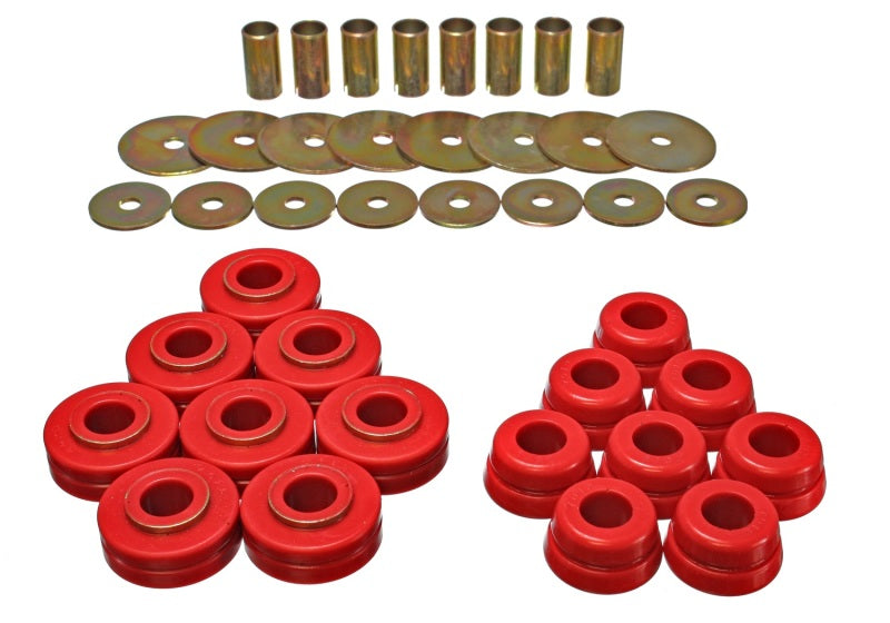 Energy Suspension Nissan/Datsun Red Body Mount Set Energy Suspension Bushing Kits AXOPROS