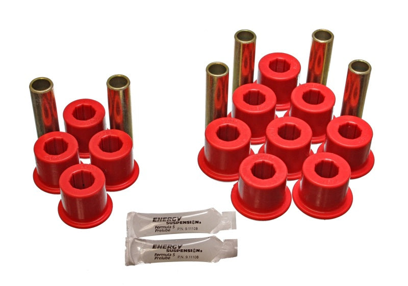 Energy Suspension Rear Spring Bushing Set - Red Energy Suspension Bushing Kits AXOPROS