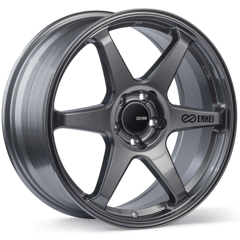 Enkei T6R 18x8.5 45mm Offset 5x100 Bolt Pattern 72.6 Bore Gloss Gunmetal Wheel Enkei Wheels - Cast AXOPROS