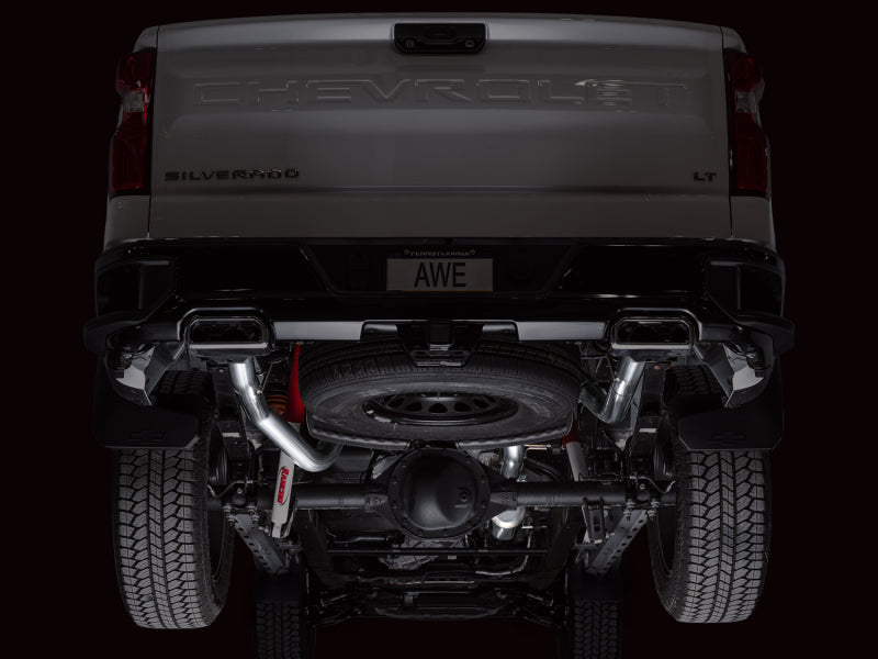 AWE 4th Gen GM 1500 6.2L Catback Split Rear Exit (w/ Bumper Cutouts) - OE Tips AWE Tuning Catback AXOPROS