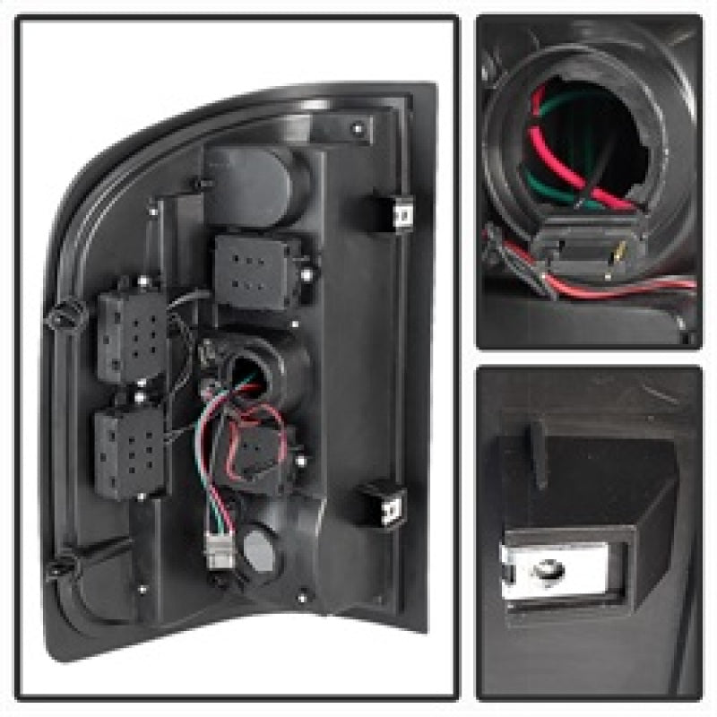 Xtune Chevy Silverado 07-13 LED Tail Lights Black Smoke ALT-JH-CS07-LED-BKSM SPYDER Tail Lights  AXOPROS