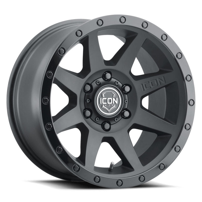 ICON Rebound 17x8.5 6x5.5 25mm Offset 5.75in BS 95.1mm Bore Double Black Wheel ICON Wheels - Cast AXOPROS