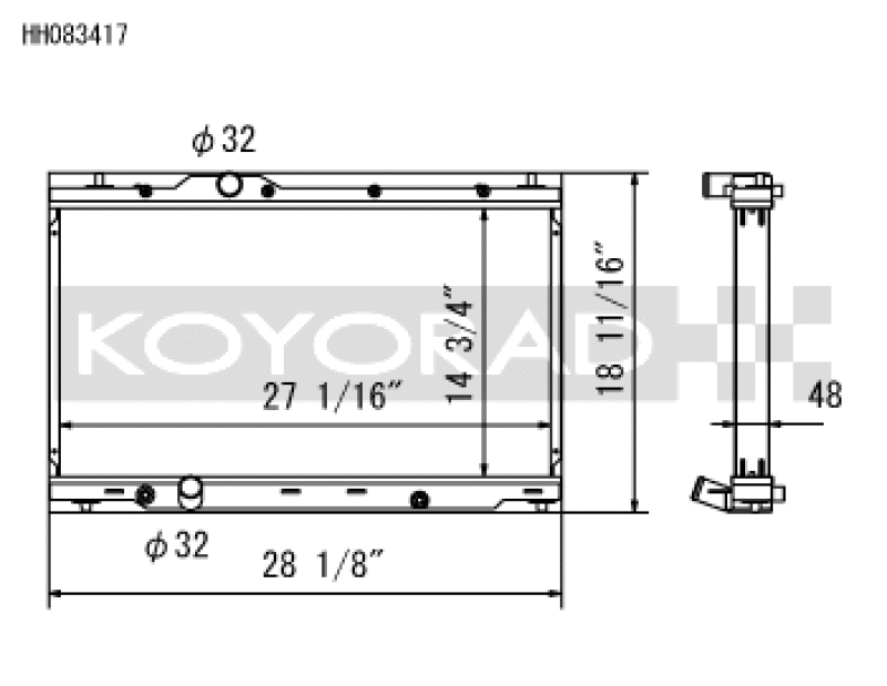 Koyo 2017 Honda Civic Type-R Radiator Koyo Radiators  AXOPROS
