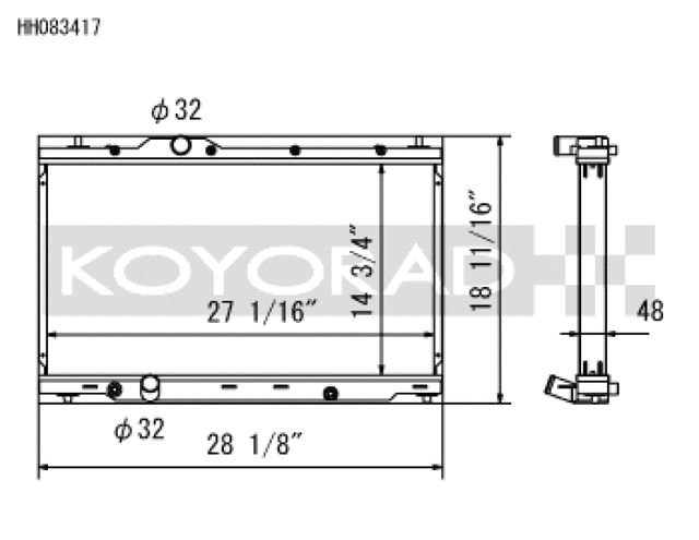 Koyo 2017 Honda Civic Type-R Radiator Koyo Radiators  AXOPROS