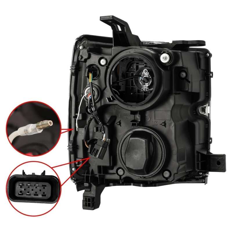 AlphaRex 15-19 Chevy 2500HD PRO-Series Proj Headlights Plank Jet Blk w/Activ Light/Seq Signal/DRL AlphaRex Headlights AXOPROS