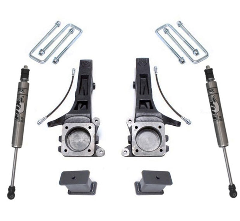 MaxTrac 05-18 Toyota Tacoma 2WD 6 Lug 4in/2in MaxPro Elite Spindle Lift Kit w/FOX Shocks Maxtrac Steering Knuckles & Spindles AXOPROS