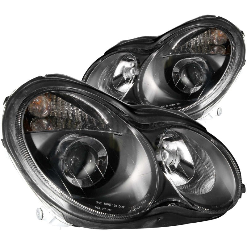 ANZO 2001-2007 Mercedes Benz C Class W203 Projector Headlights Black ANZO Headlights AXOPROS