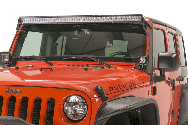 Fishbone Offroad 07-18 Jeep Wrangler JK 52In Light Bar Bracket Fishbone Offroad Light Mounts AXOPROS
