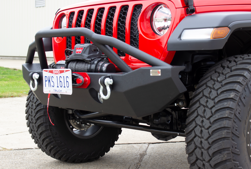Fishbone Offroad 2018+ Jeep Wrangler JL - Black Aluminum Hawse Fairlead License Plate Mount Fishbone Offroad License Frame  AXOPROS