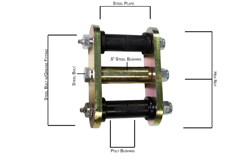 Fishbone Offroad 76-86 Jeep CJ-7 Rear Greaseable Shackle Fishbone Offroad Shackle Kits AXOPROS