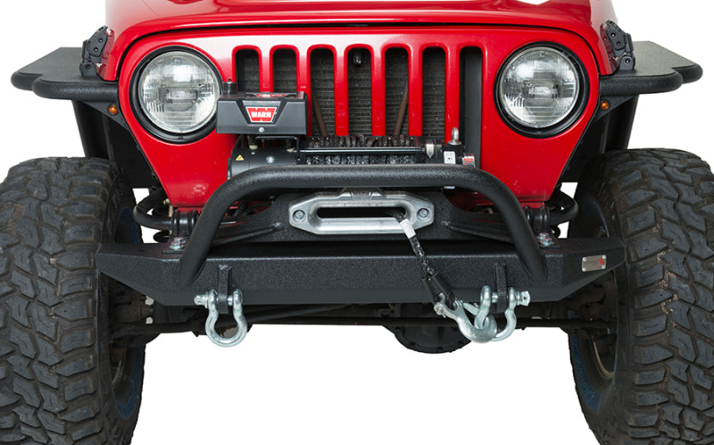 Fishbone Offroad 97-06 Jeep Wrangler TJ Rubicon Front Bumper W/Winch Guard - Blk Textured Powdercoat Fishbone Offroad Bumpers - Steel AXOPROS