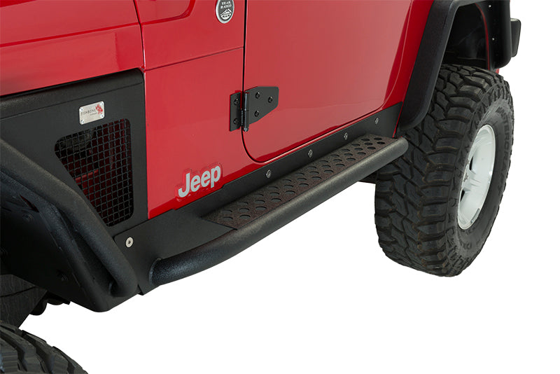 Fishbone Offroad 97-06 Jeep Wrangler TJ Steel Rock Slider - Black Textured Powdercoat Fishbone Offroad Steps AXOPROS