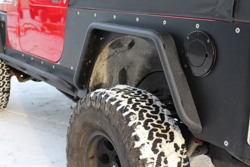 Fishbone Offroad 97-06 Jeep Wrangler TJ Steel Tube Fenders Front 3In Flare - Blk Textured Powdercoat Fishbone Offroad Fenders AXOPROS